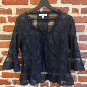 Coldwater Creek Black Lace Blouse